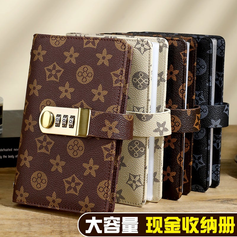 Cash Combination Lock Deposit Book Paper Money Collection Bill Collection Purse Paper Money Bookkeeping Book - Image 5